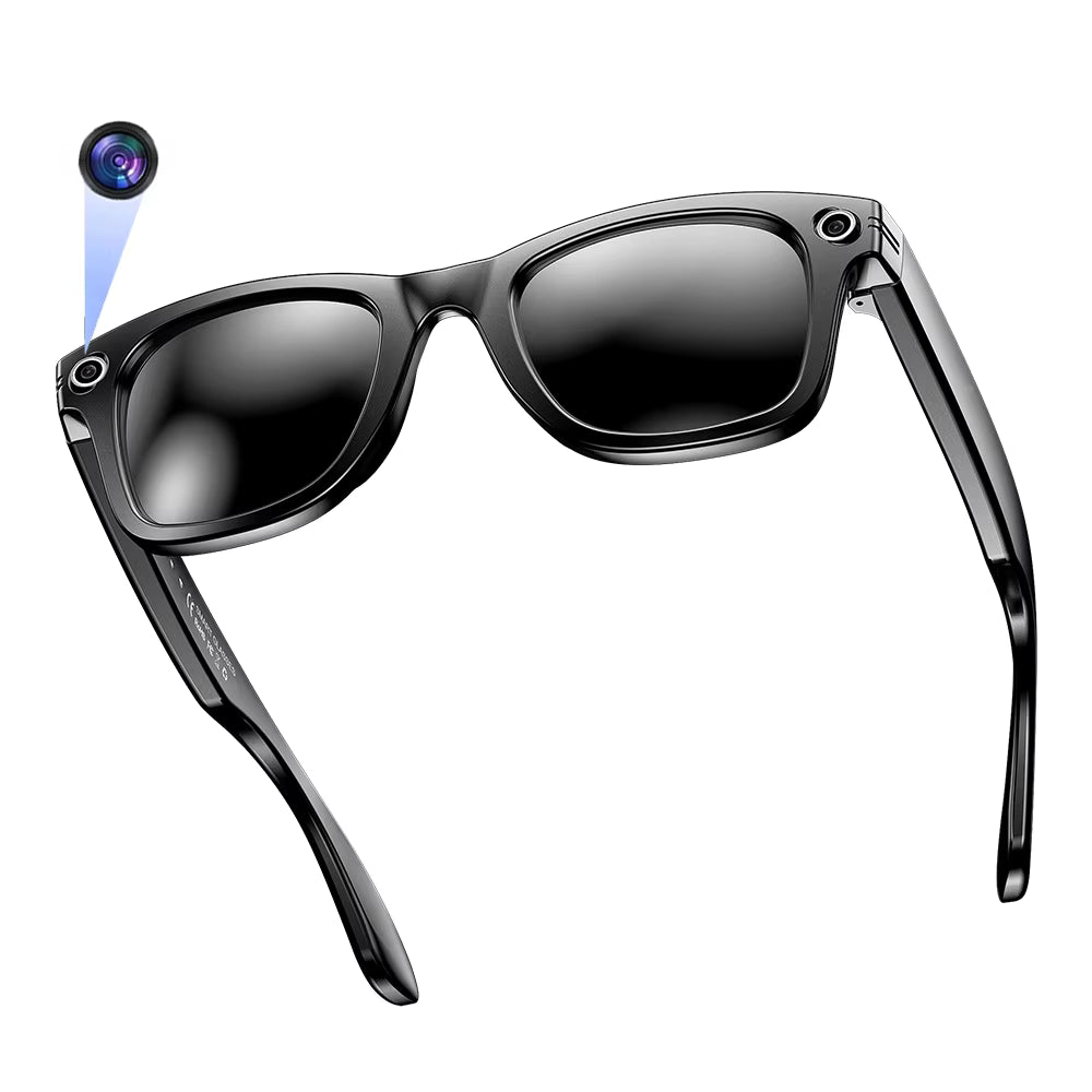 Lunettes Intelligentes 4-en-1 : Caméra HD, Écouteurs Bluetooth, Appareil Photo & IA intégrée